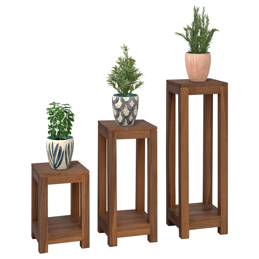 Supporto per piante 3 pz Naturale 25 x 25 x 80 cm 42026905