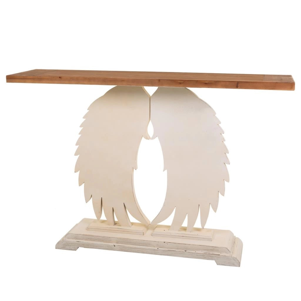 Mobile da ingresso in legno bianco intagliato 150x40x101h