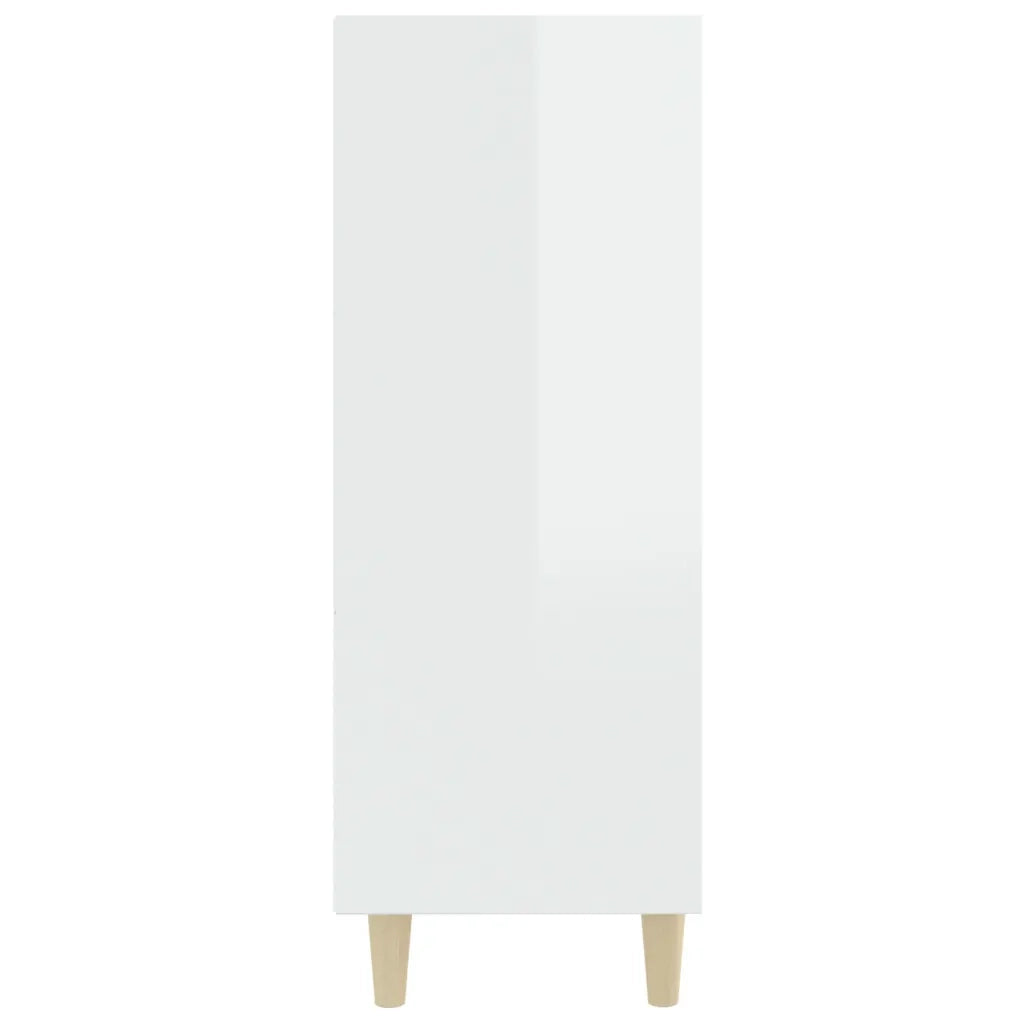 Credenza 69,5x32,5x90 cm Bianco Lucido in Legno Multistrato 812246