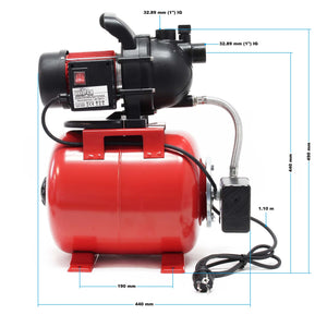 Pompa autoclave uso domestico 1000W 3500l/h Elettropompa da giardino con pressostato e manometro