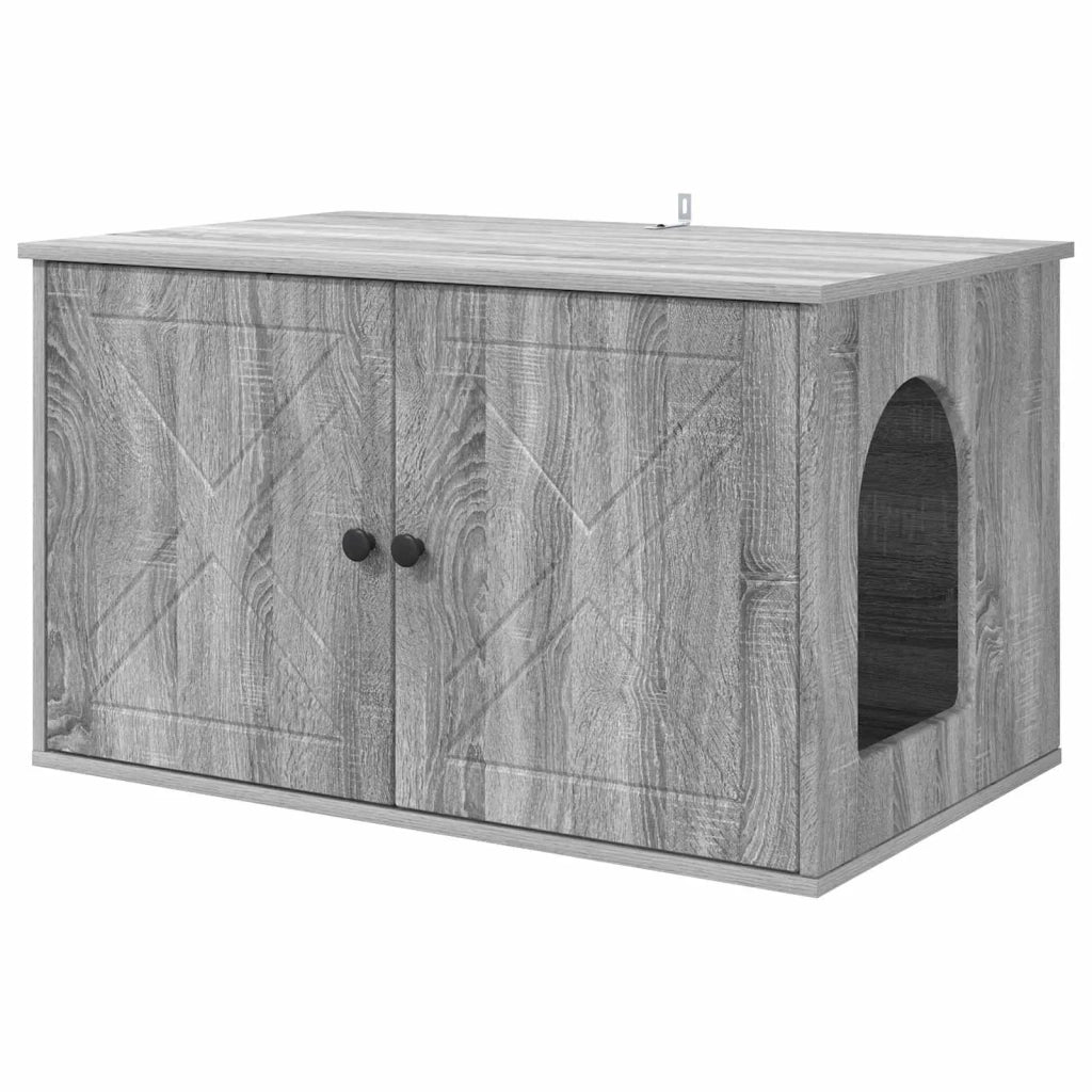 Casa per Gatti Grigio Sonoma 85 x 55 x 50 cm Legno multistrato