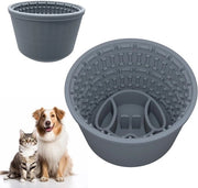 Anti-Slok-Voedselbak per Tazza per Cani – Contenitore per Cibo per Cani con Effetto Anti-Slip in Silicone a Forma di Tazza per una Nutrizione Salutare e Riduzione di Gonfiore (Blu-Grigio)