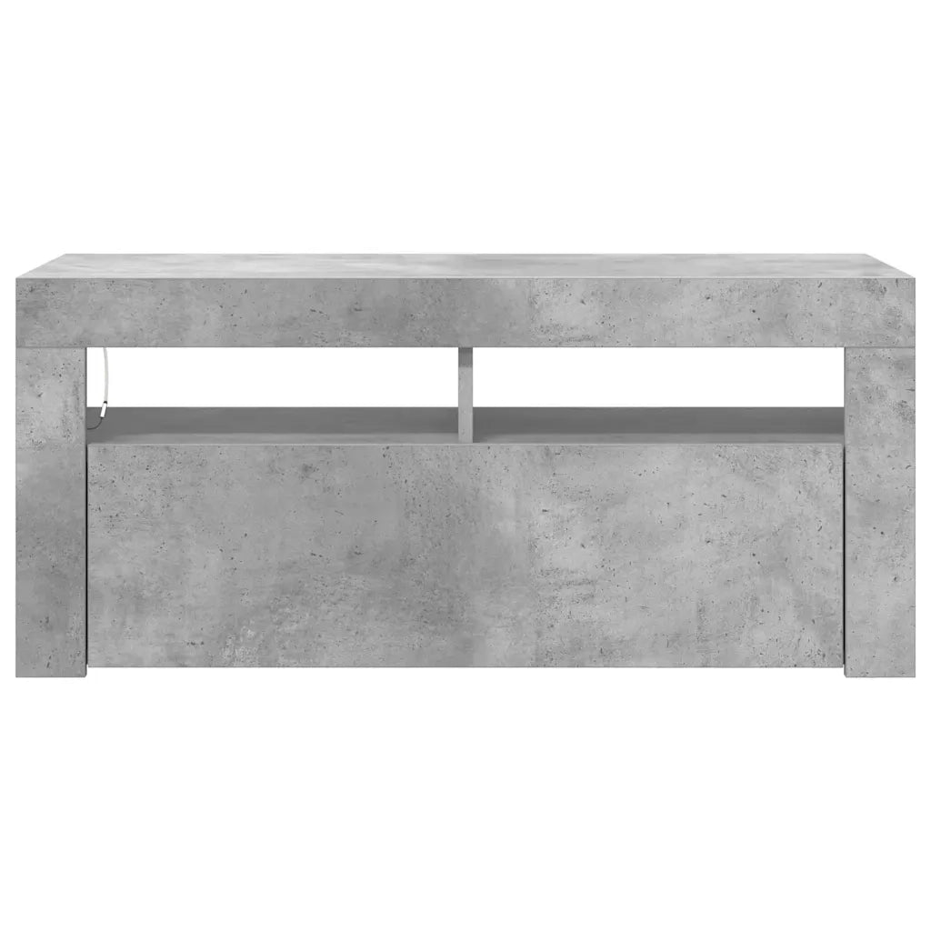Mobile Porta TV con Luci LED Grigio Cemento 90x35x40 cm 804323