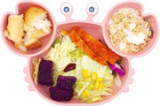 Piatti con compartimenti - Tavola per bambini con cuscini di gomma per non scivolare con coperchi ad aggancio viti - Allenamento per l'autoalimentazione