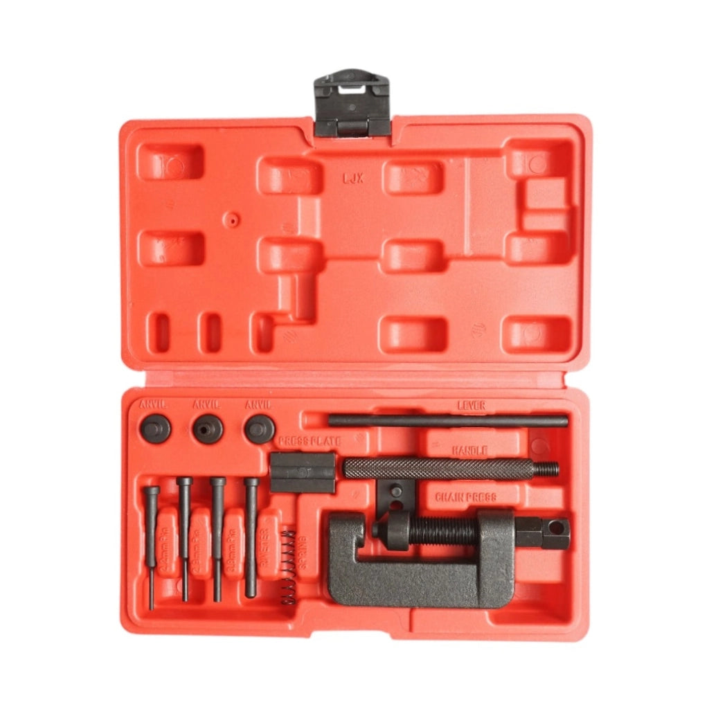 Kit di smontaggio, rivettatura e pressatura catene di distribuzione e trasmissione 12 pezzi