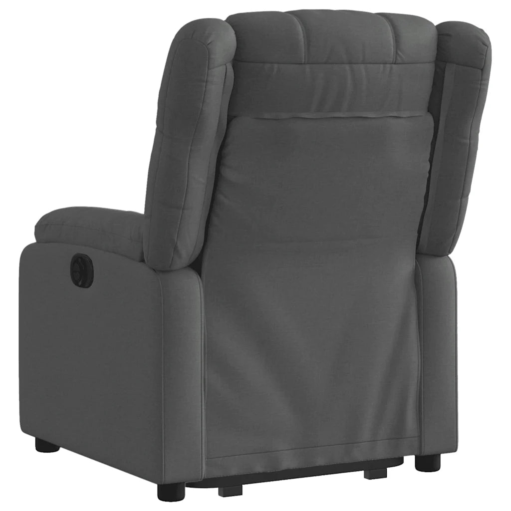 Poltrona | Sedia Relax Alzapersona Reclinabile Grigio Scuro in Tessuto