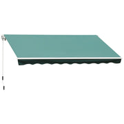 Easycomfort Tenda da Sole per Esterno Avvolgibile a Manovella in Metallo e Alluminio, 4x2.5m, Verde Scuro