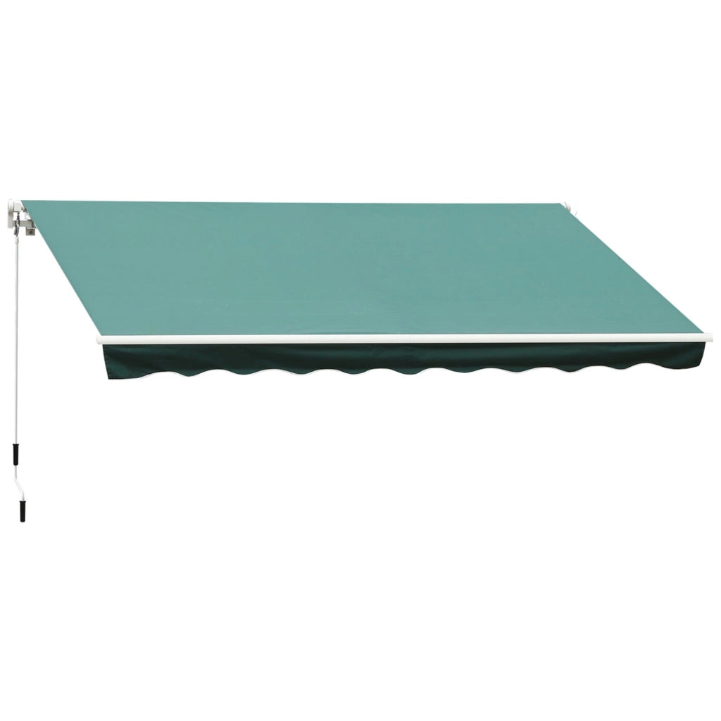Easycomfort Tenda da Sole per Esterno Avvolgibile a Manovella in Metallo e Alluminio, 4x2.5m, Verde Scuro