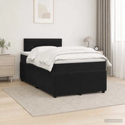 Letto box spring con materasso Nero 120 x 190 cm Velluto 3451639