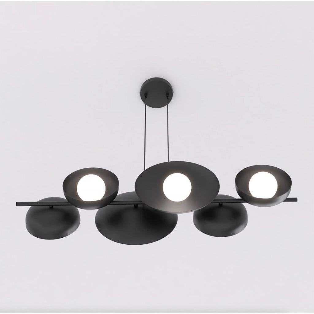 Lampada a sospensione Volum in acciaio nero opaco