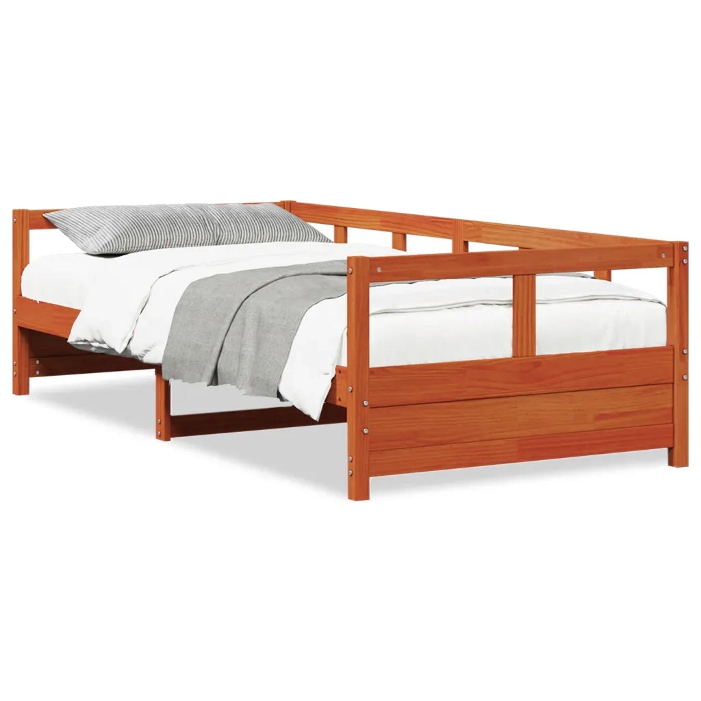 Dormeuse senza Materasso Marrone Cera 90x200 cm Legno di Pino 854963