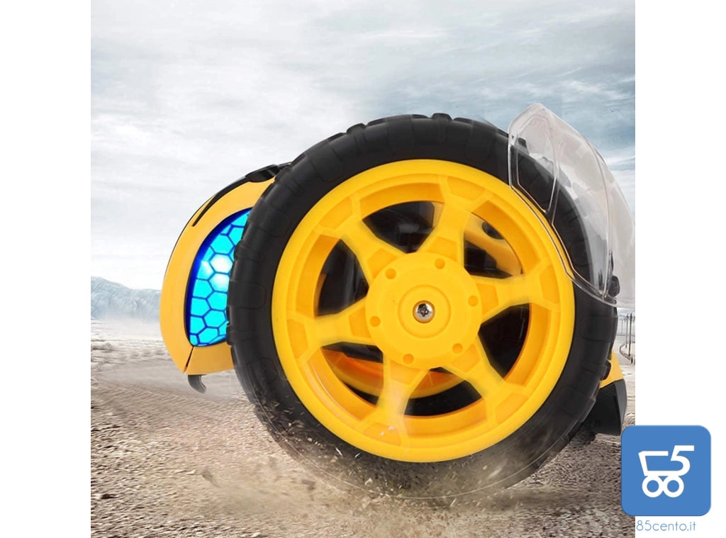 Auto Radiocomandata Mostop RC Stunt Car Remote Control Car per Bambini, 1/14 2.4 Ghz Ricaricabile Off Road Bumble Tumble Bee Truck Rock Crawler Veicolo Giocattolo con Musica e Luce - Vespa