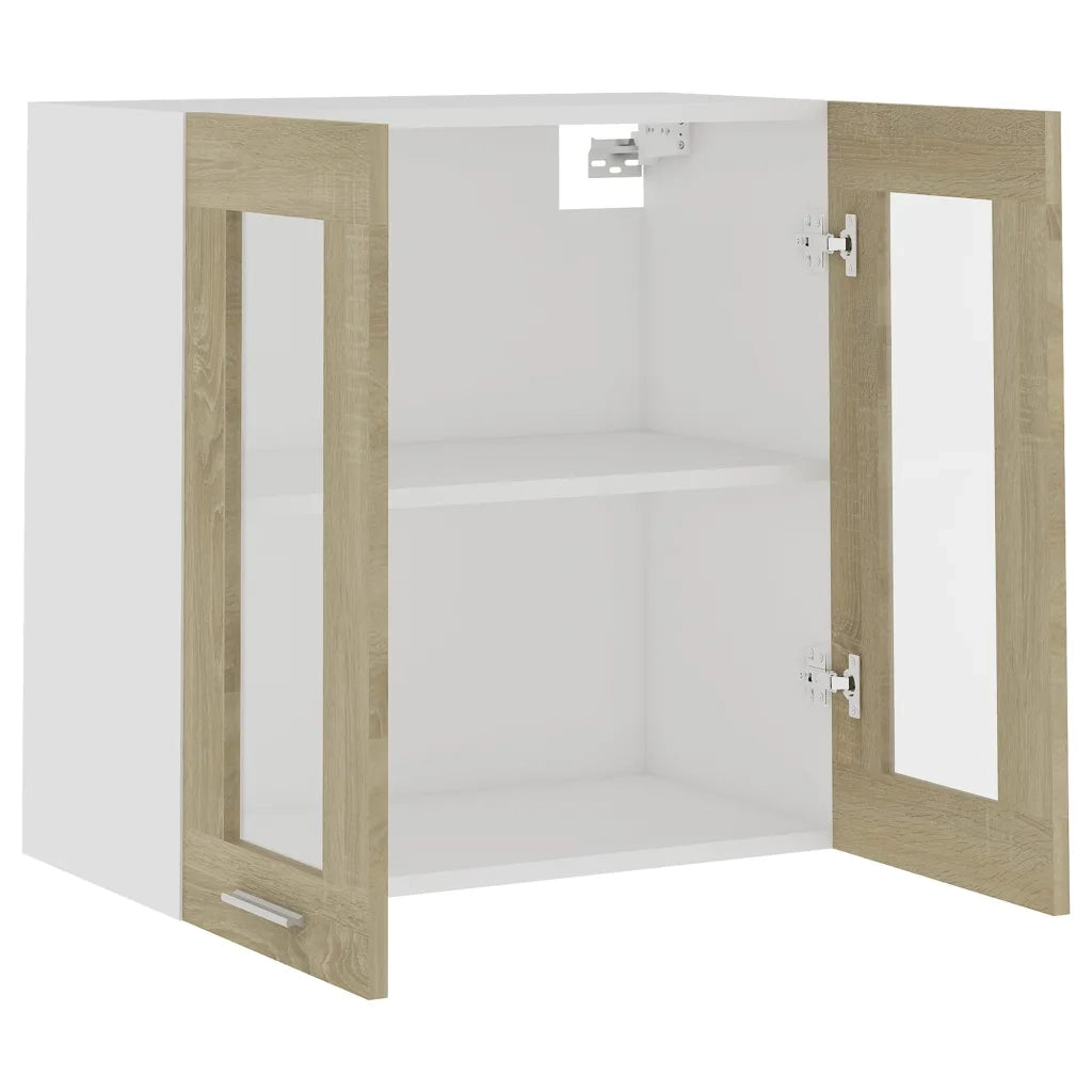 Mobile Pensile con Vetro “Lyon” Rovere Sonoma 60x31x60 cm 802524