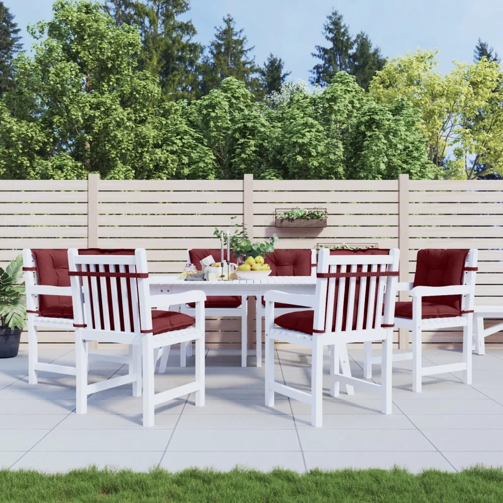 Cuscini Sedia Schiena Bassa 6 pz Rosso Vino Mélange Tessuto 4002408