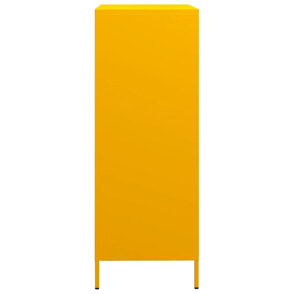 Credenza-Buffet-Armadio da cucina Giallo Senape 68x39x101,5 cm in Acciaio 307924