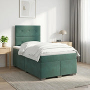 Letto box spring con materasso Verde Scuro 120 x 200 cm Velluto 3453623