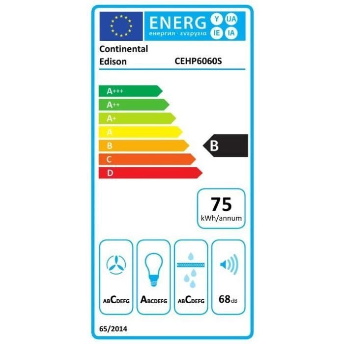 Cappa piramide CONTINENTAL EDISON CEHP6060S - 60 cm