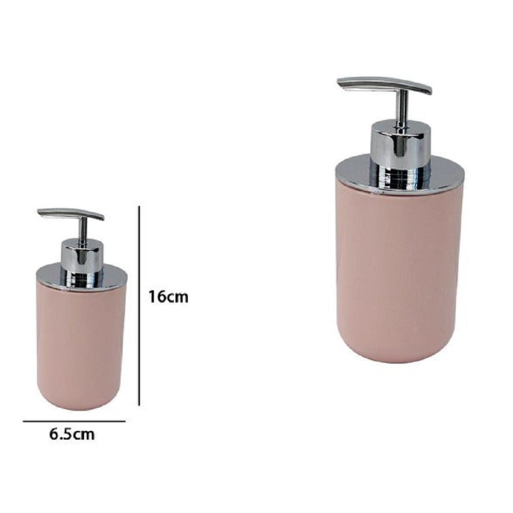 Trade Shop - Dispenser Porta Sapone Liquido Rosa Silver Per Ricambio Accessori Bagno 79868 -