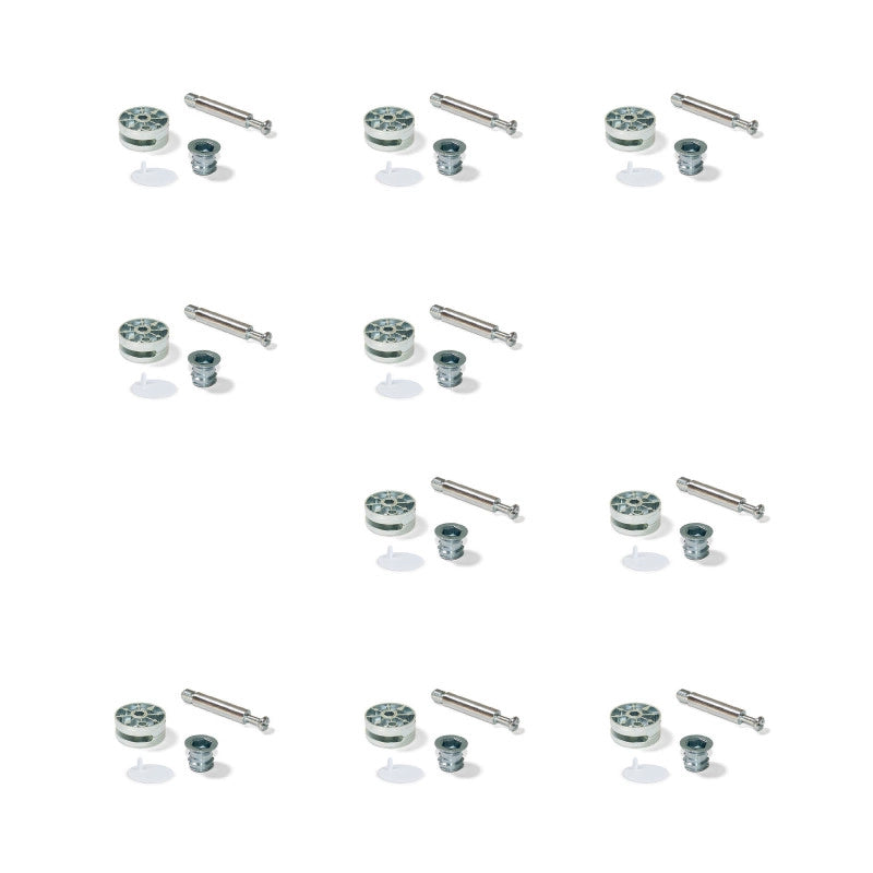 Lotto di 50 Squadrette di unione per mobili, 20,5x20,7 mm, 2 fori, Zama, Nichelato