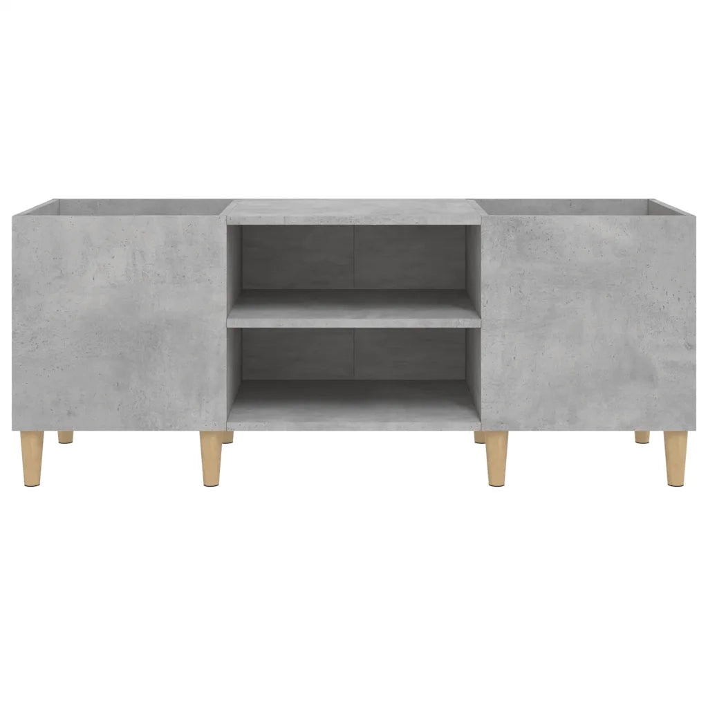 Mobile Porta Dischi Grigio Cemento 121x38x48 Legno Multistrato
