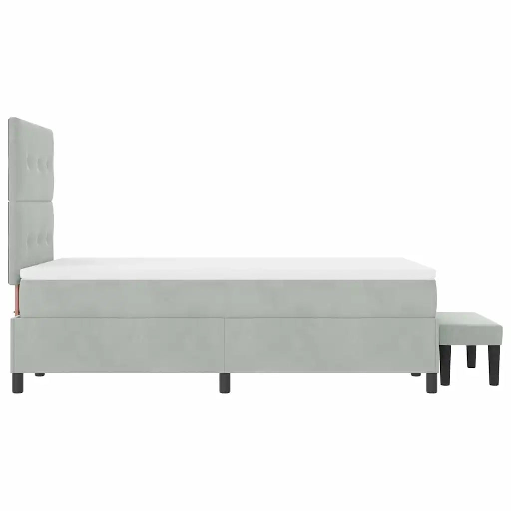 Letto a molle con testiera Grigio chiaro 190 x 120 cm Velluto 3344498