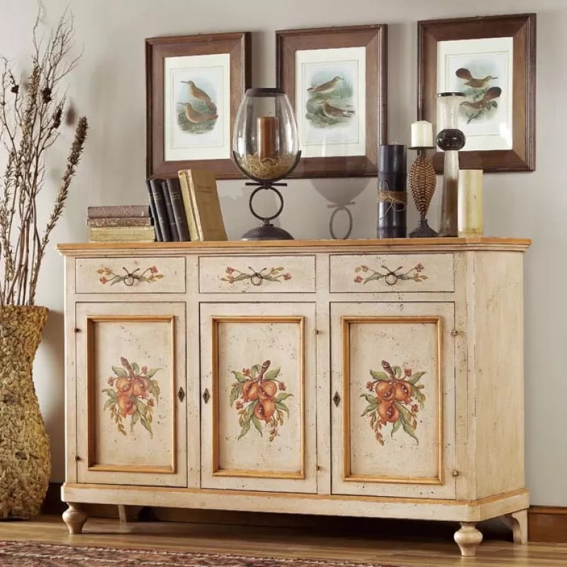 Credenza dipinta a mano provenzale 3 porte 3 cassetti 160x50x102 - Mobili 2G