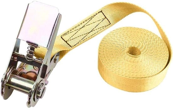 Ratchet Tie Down Sjorren Riem Met Metalen Gesp - Carico Massimo 811kg - 6 Colori Ruggine Giallo Blu ArmyGreen Nero Grigio