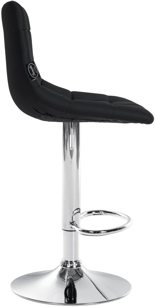 Sgabello Jerry in similpelle nero,cromo