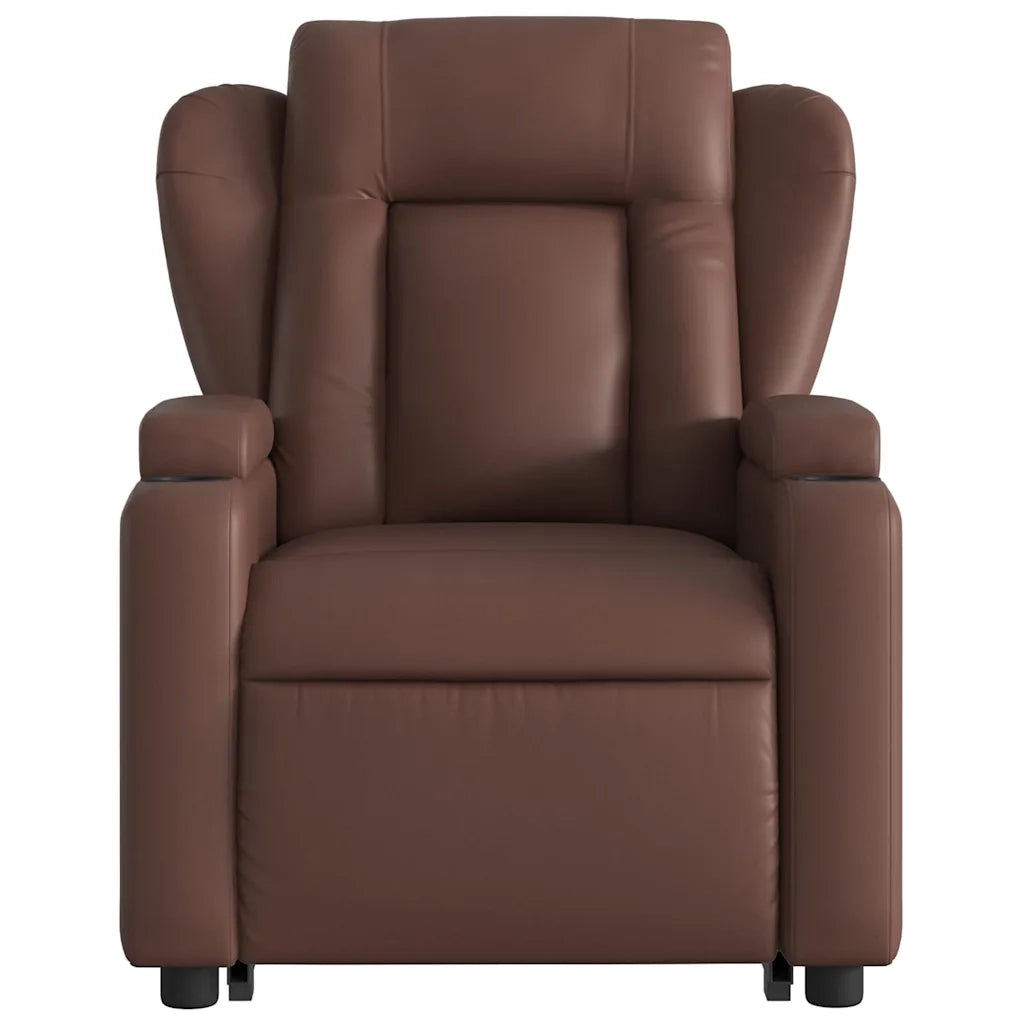 Poltrona Alzapersona Elettrica Reclinabile Marrone Similpelle 3204567