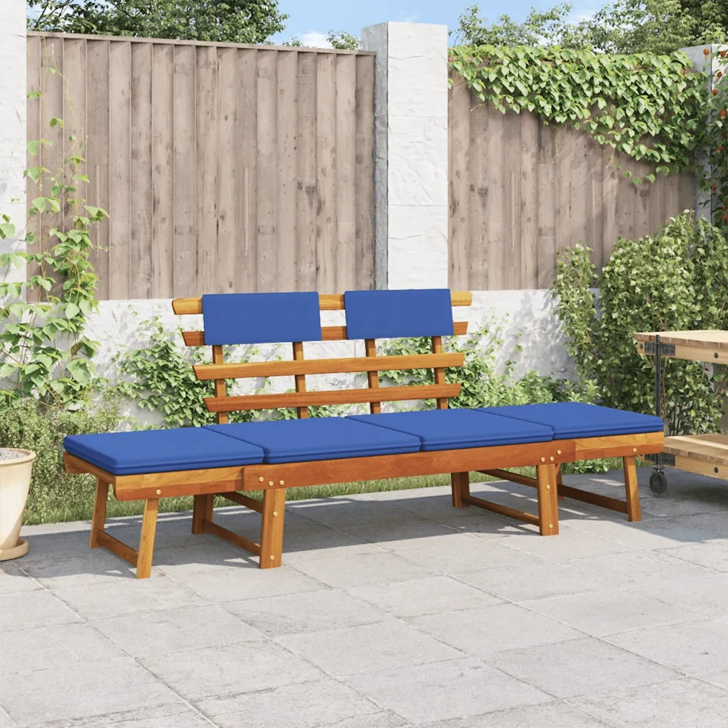 Panca da Giardino Cuscini 2-in-1 190 cm Legno Massello d'Acacia 312120