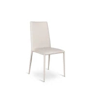 E-STYLO Sedia in similpelle grigio con gambe in metallo grigio, imbottita, impilabile, 40cm X 42cm H. 96cm.