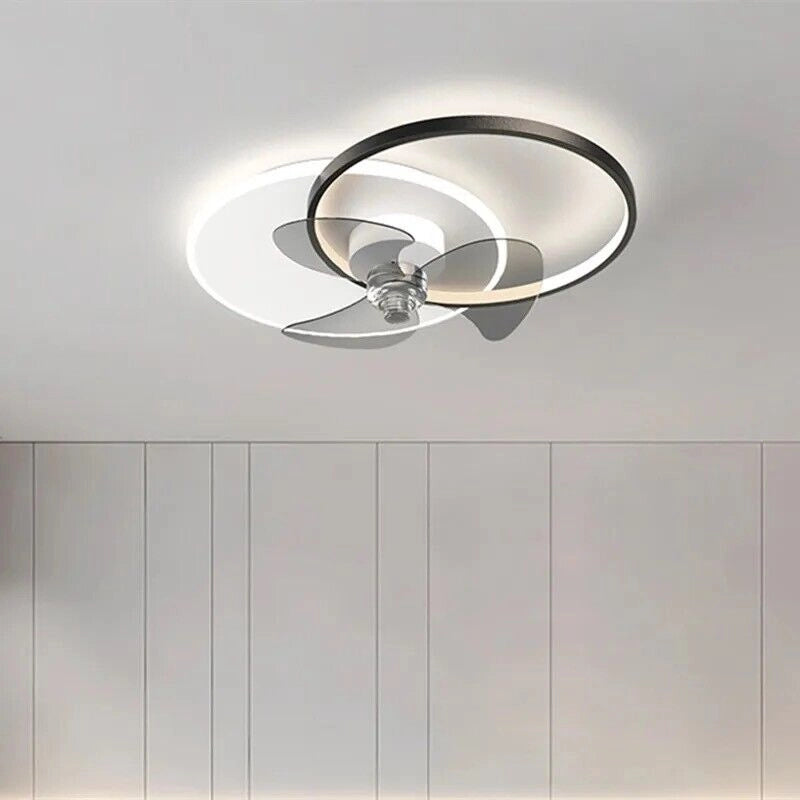 Plafoniera moderna a led con ventilatore da soffitto cambia 3 luci e velocità telecomando dimmerabile