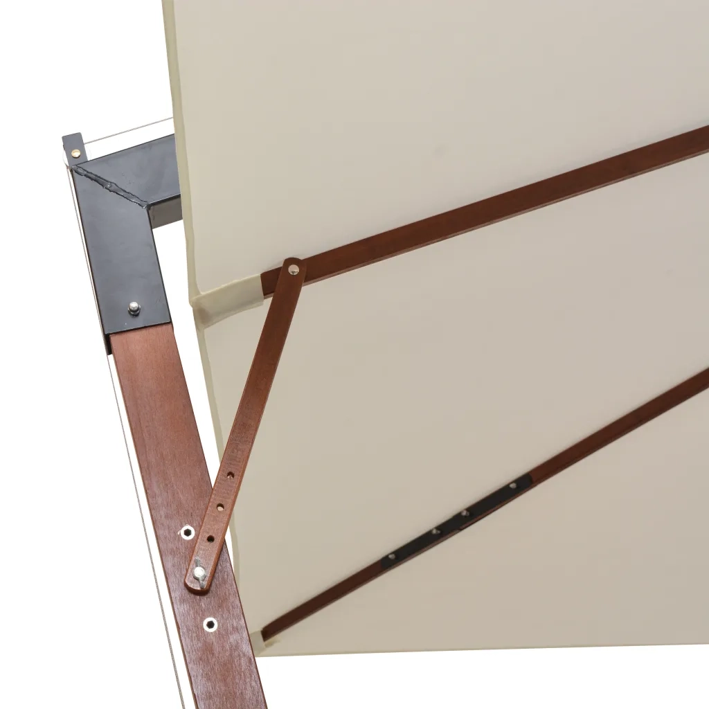 Ombrellone Pensile 300x300 cm Palo in Legno Bianco 42968