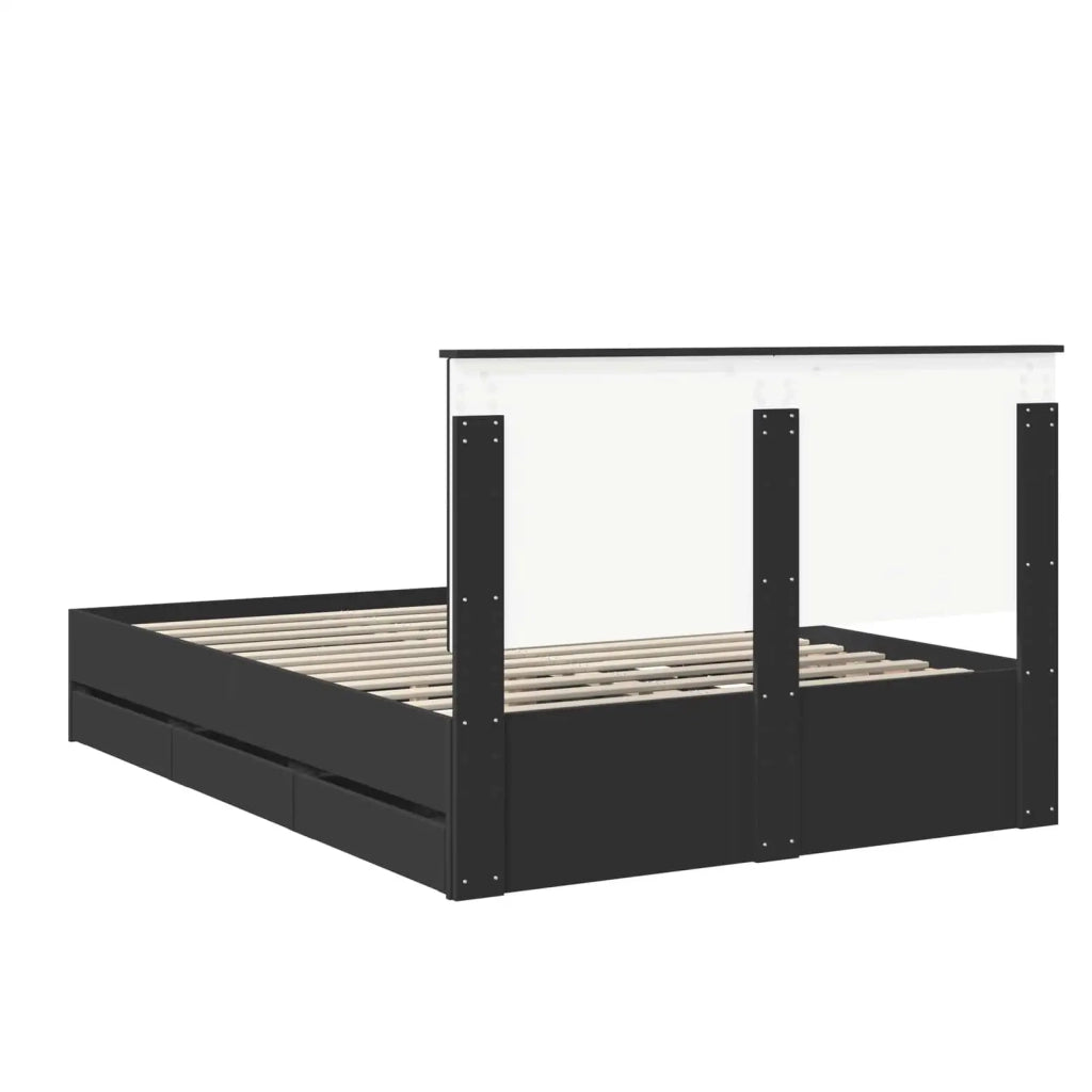 Struttura del letto-Giroletto Nero 140 x 190 cm Legno Ingegnerizzato 952241