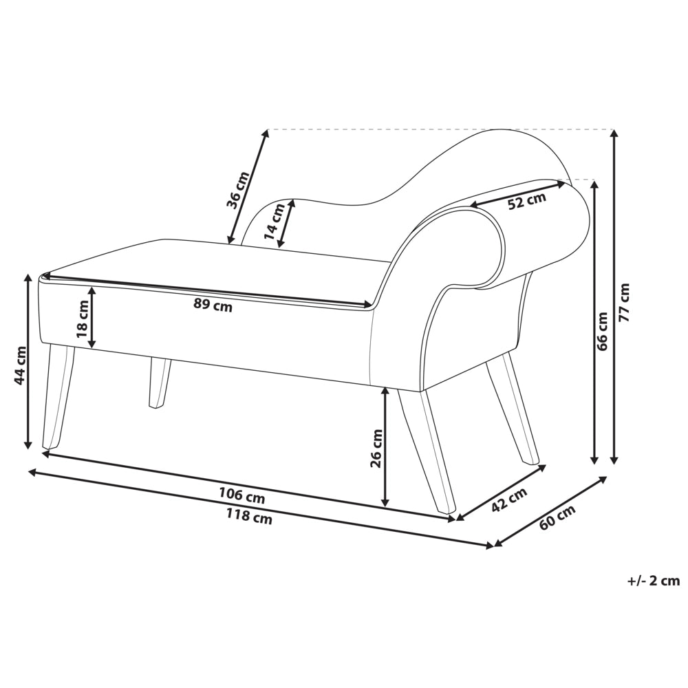 Chaise longue Verde Rivestimento in Velluto Gambe in Legno Scuro versione destra Retro