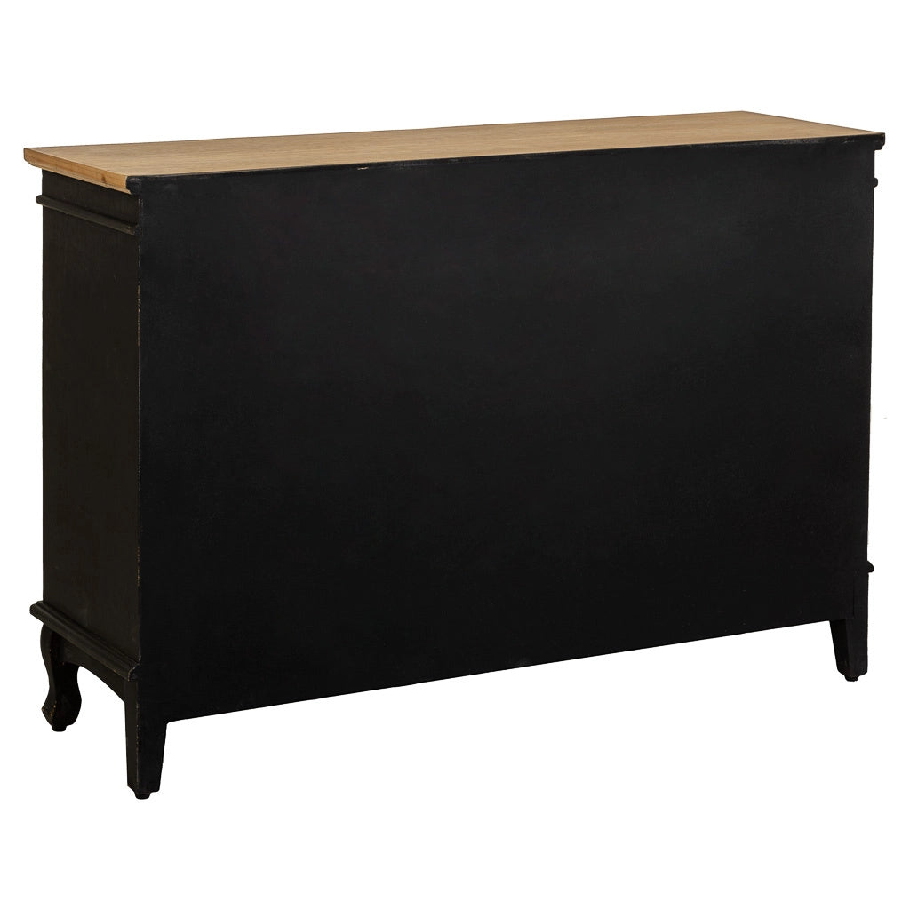 Credenza in legno e metallo nero 120x36x80,5h