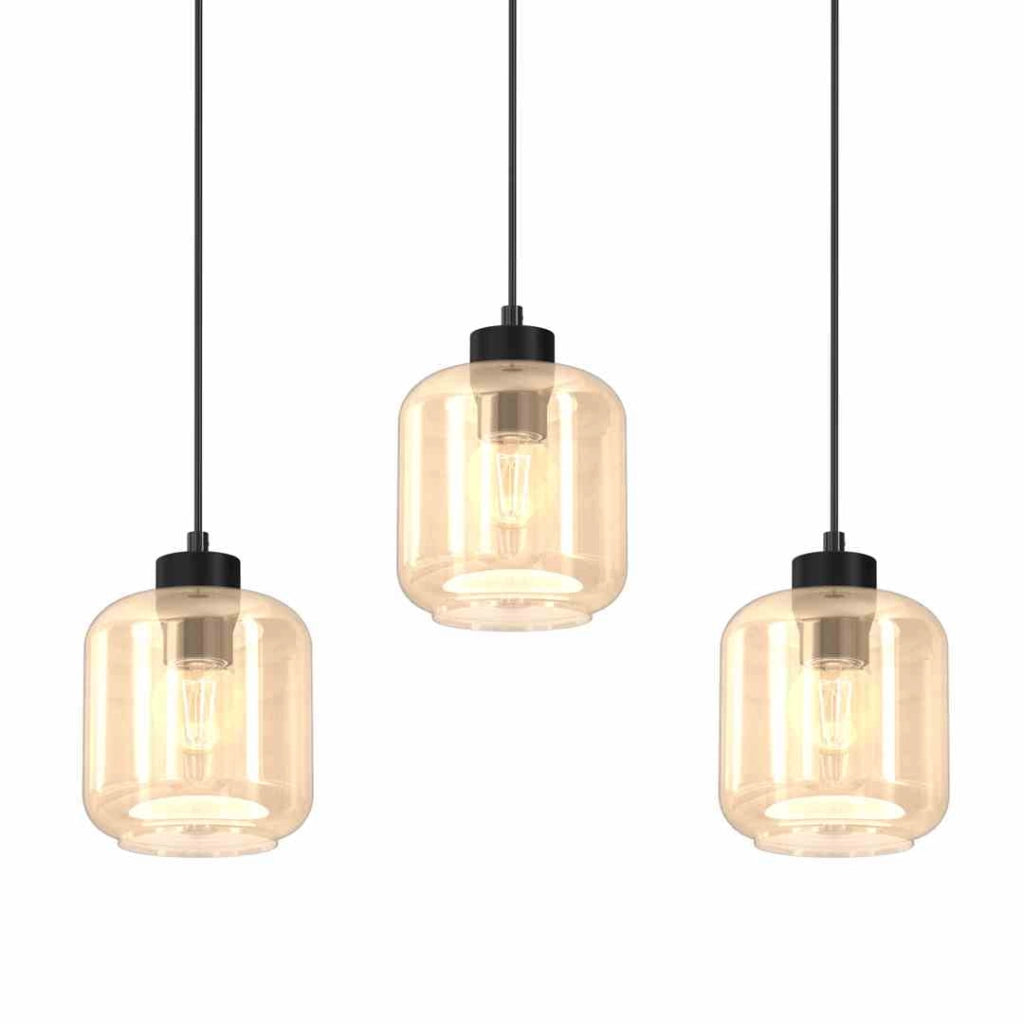 Lampada a sospensione Milagro Sombra MLP8371 3xE27 nera/ambra