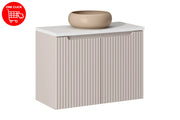 Set mobili bagno 80 cm con piano e lavabo da appoggio Wiki Nova Cashmere 80 x 1401 x 40 cm