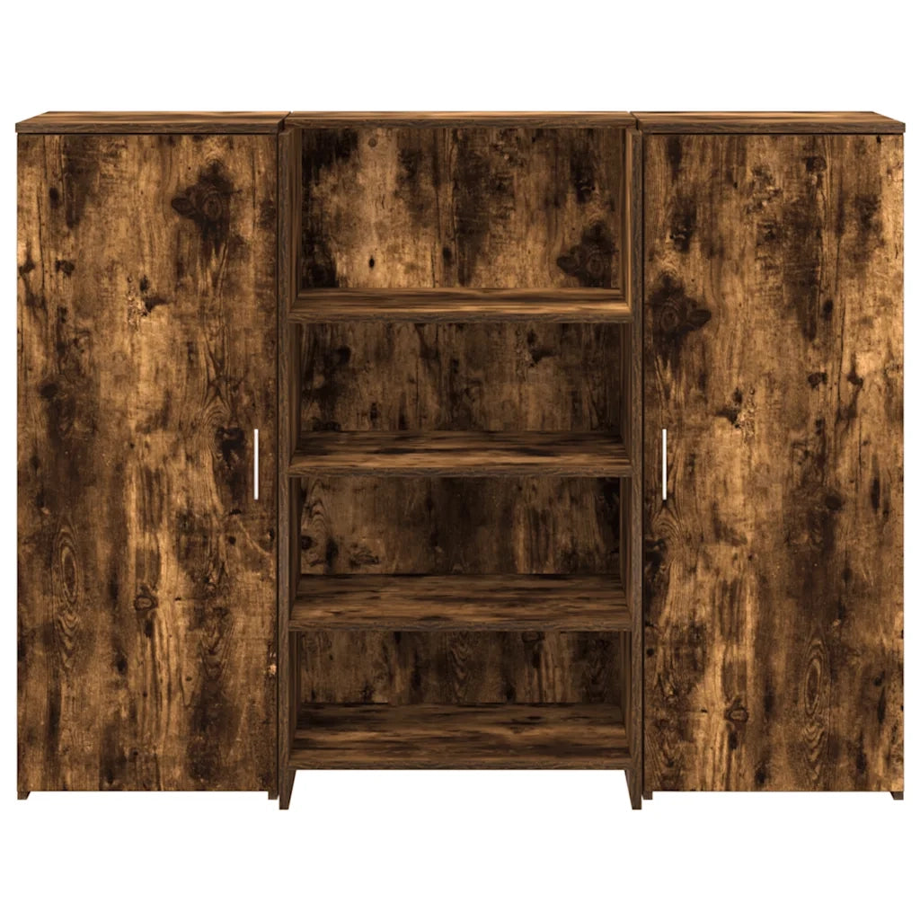 vidaXL Banco Reception Rovere Fumo 135x50x103,5cm in Legno Multistrato