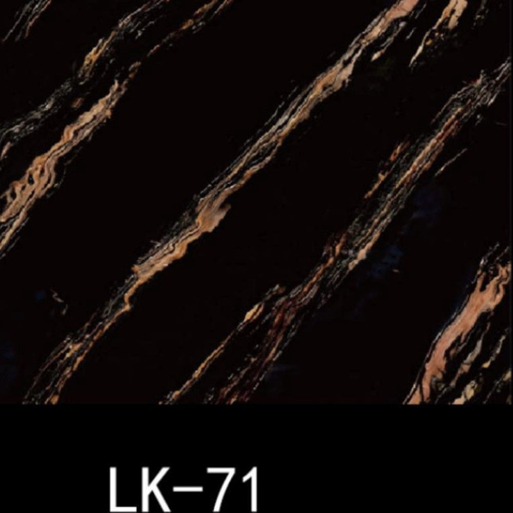 Trade Shop - Pannello Adesivo Effetto Marmo Nero Con Venature 120x300cm Per Pareti Paraschizzi Stanza -
