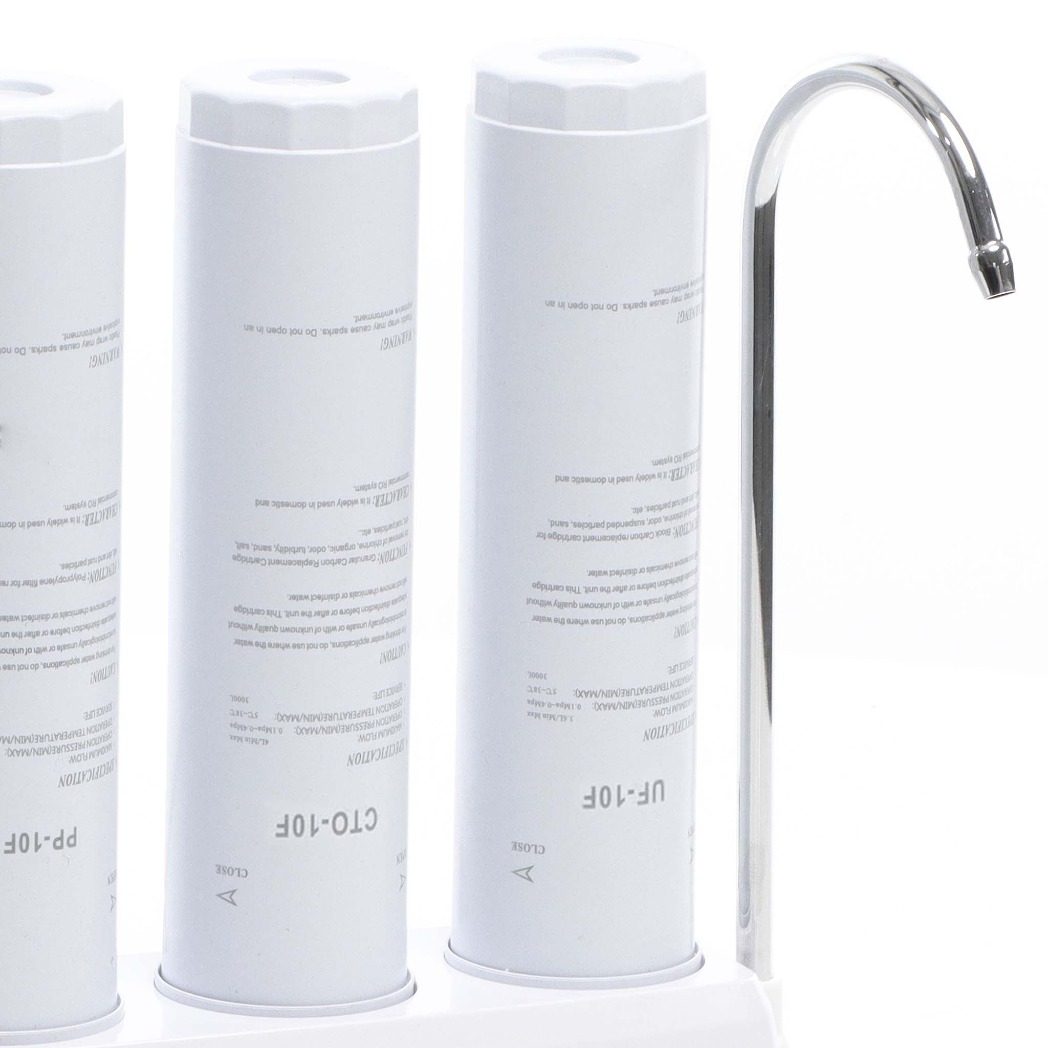 Naturewater Filtro acqua NW-3-PPCTOUF, Sistema di filtrazione a 3 livelli con cartucce, Filtro da banco