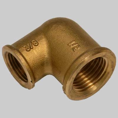 RACCORDO A GOMITO RIDOTTO F/F OTTONE GIALLO  3/4 x 1/2     MADE IN ITALY