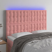 Testiera a LED-Testata con LED Rosa 144x5x118/128 cm in Velluto 860258