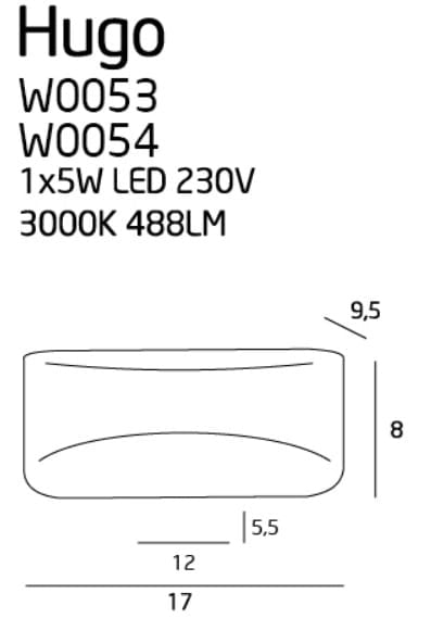 Applique moderna tonda cromata HUGO LED 5W Maxlight