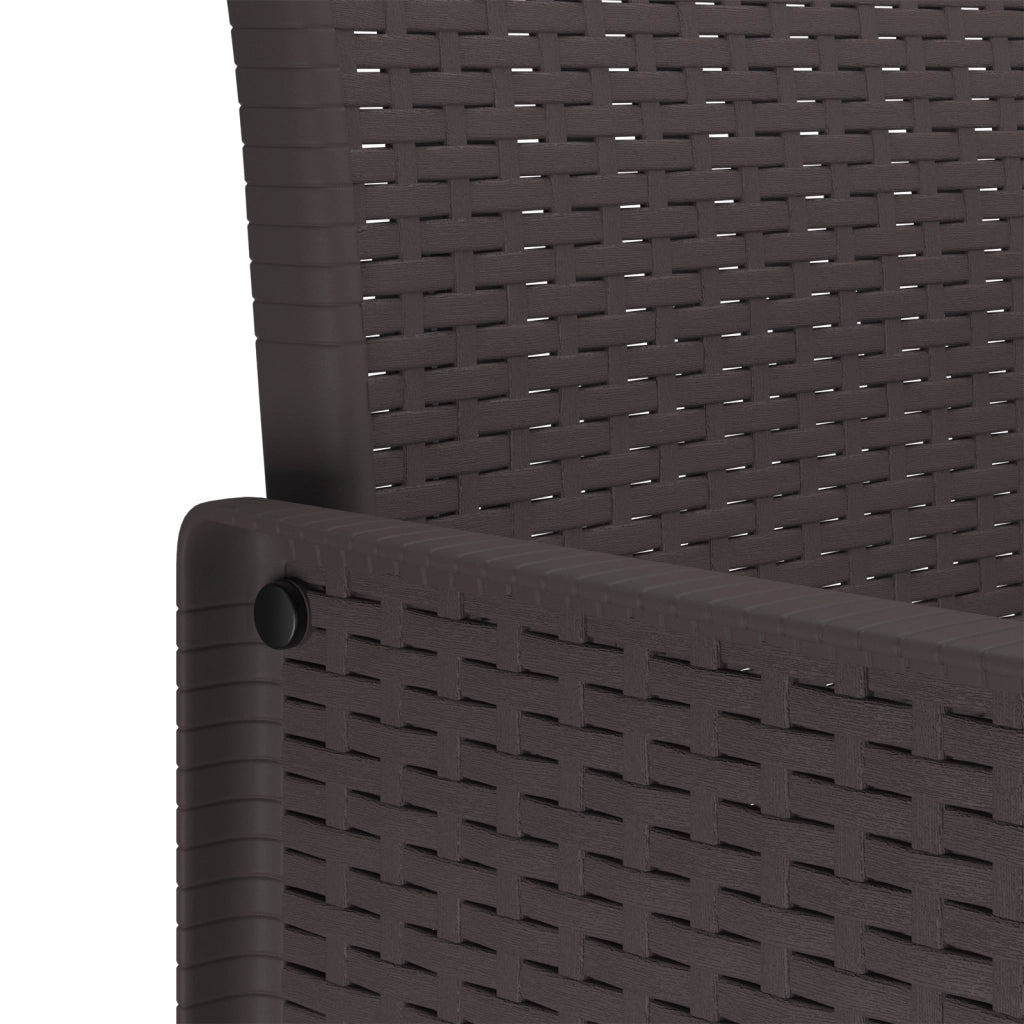Set di 2 Sedie da giardino con cuscini in Rattan marrone