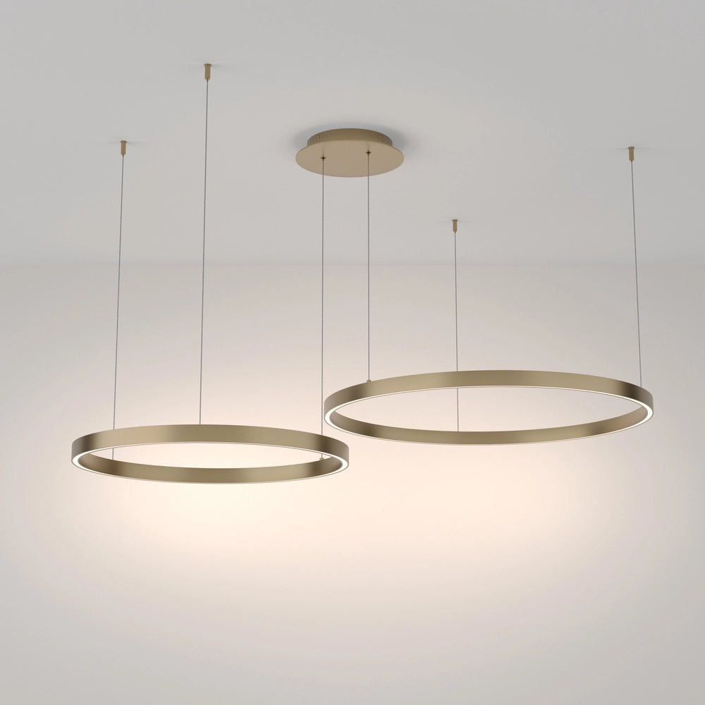 Lampadario A Sospensione Moderno Rim Alluminio Ottone 2 Led 88W