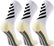 Calze antiscivolo per calcio - 3 paia - Bianchi - Taglia 39-45 EU