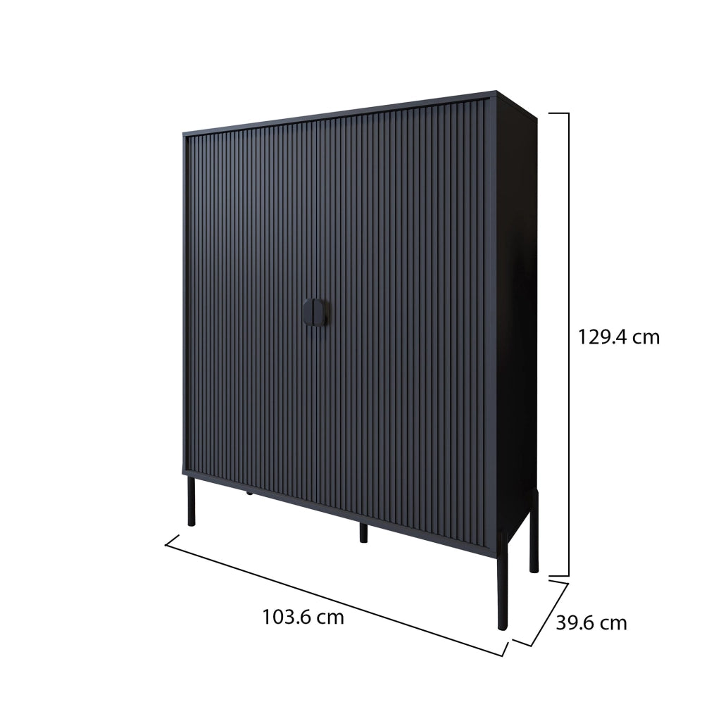 Madia Wallis, Credenza Cassetti, 104x40x129h cm Nero