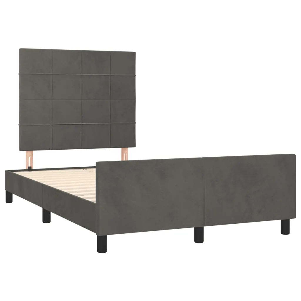 Giroletto senza Materasso Grigio Scuro 120x190 cm Velluto 3270579