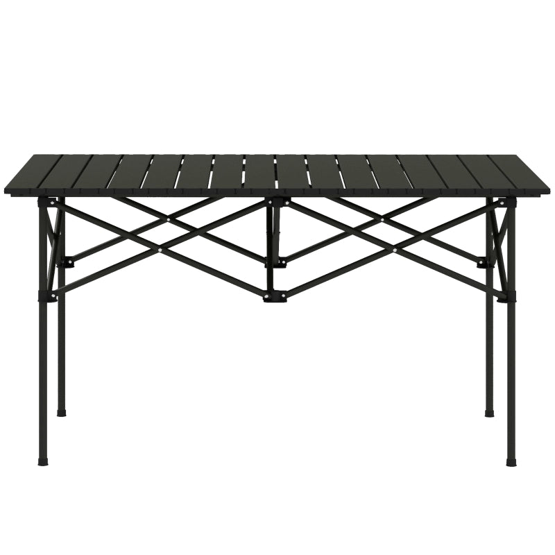 Tavolino Pieghevole da Campeggio ¨C MINIMAL ¨C Alluminio Nero 95x55 cm